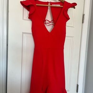 Hello Molly red dress with tie back and ruffles. Only worn once